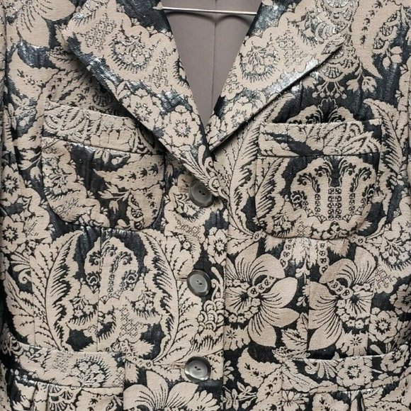 Victor Alfaro Metallic Floral Print Jacket - Picture 4 of 6